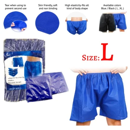 Disposable Non- Woven Short Blue- L 50pcs/pack- 1000pcs/ctn